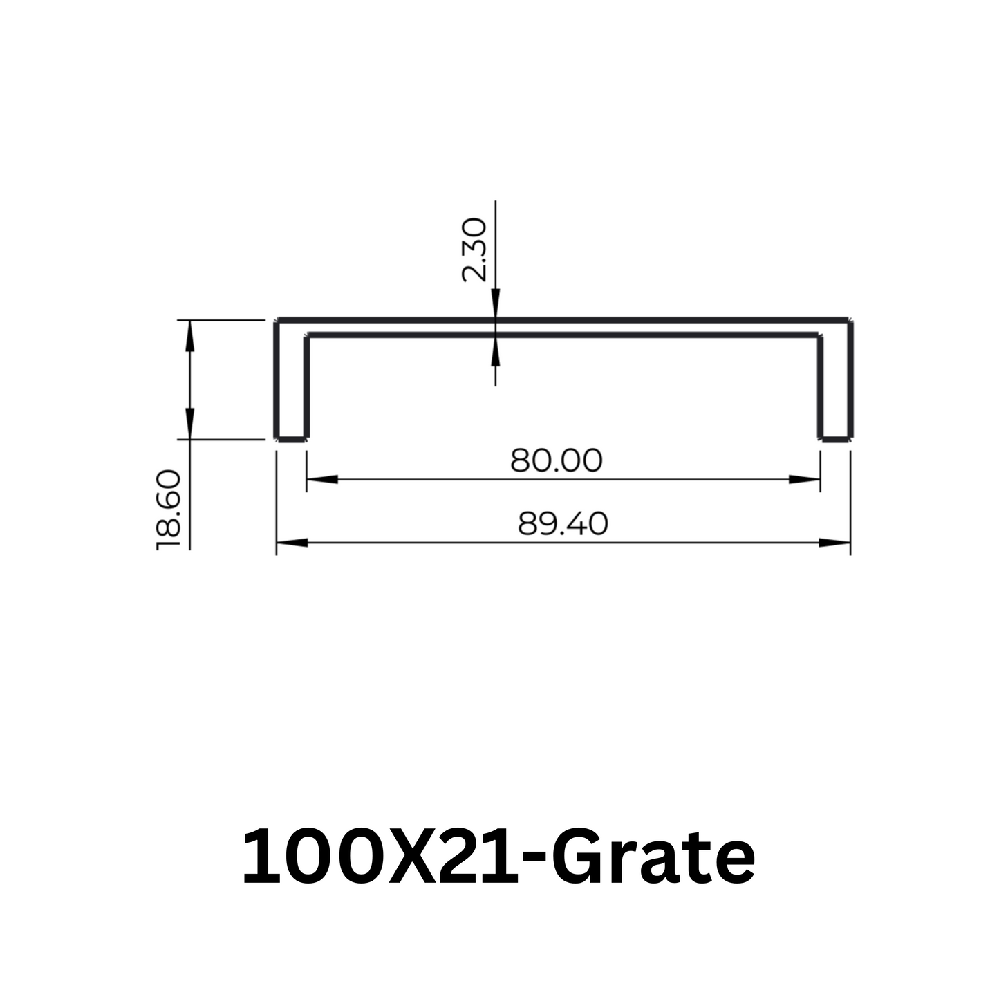 Aluminium Tile Insert Grate | Brushed Black