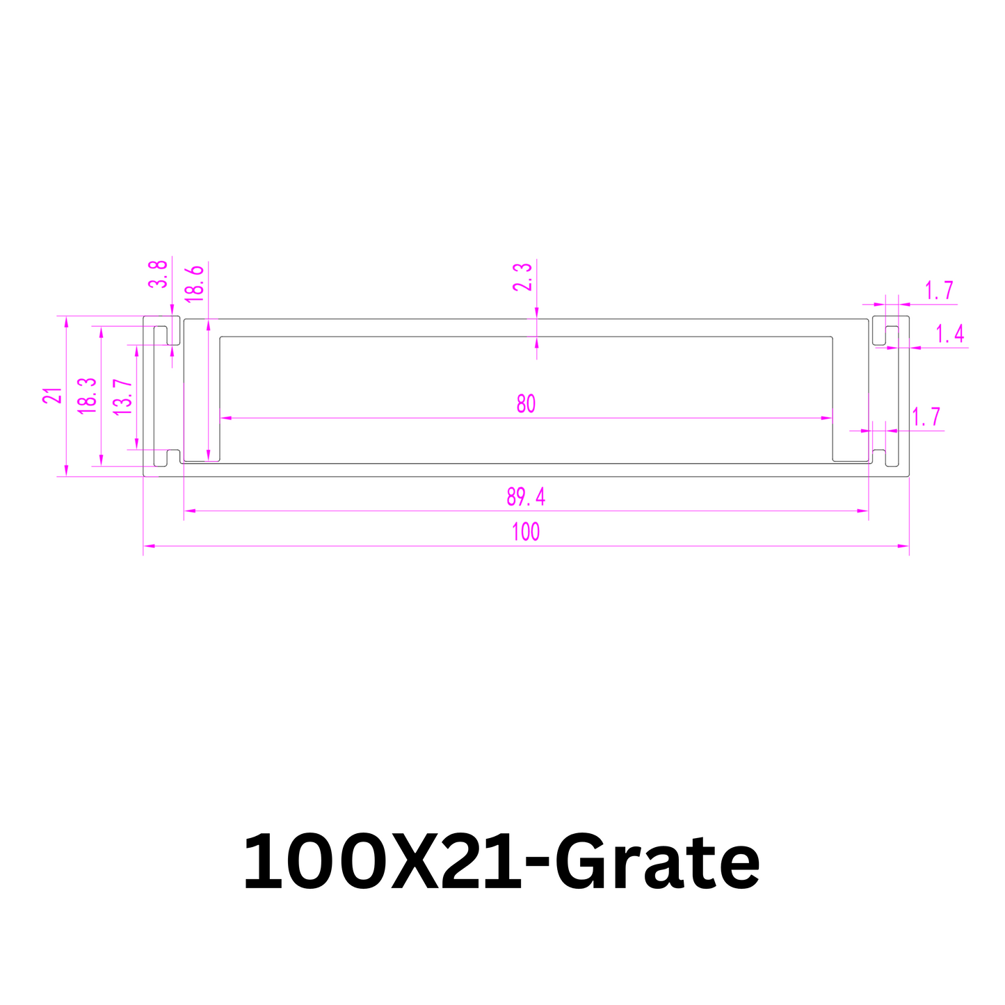 Aluminium Tile Insert Grate | Brushed Black