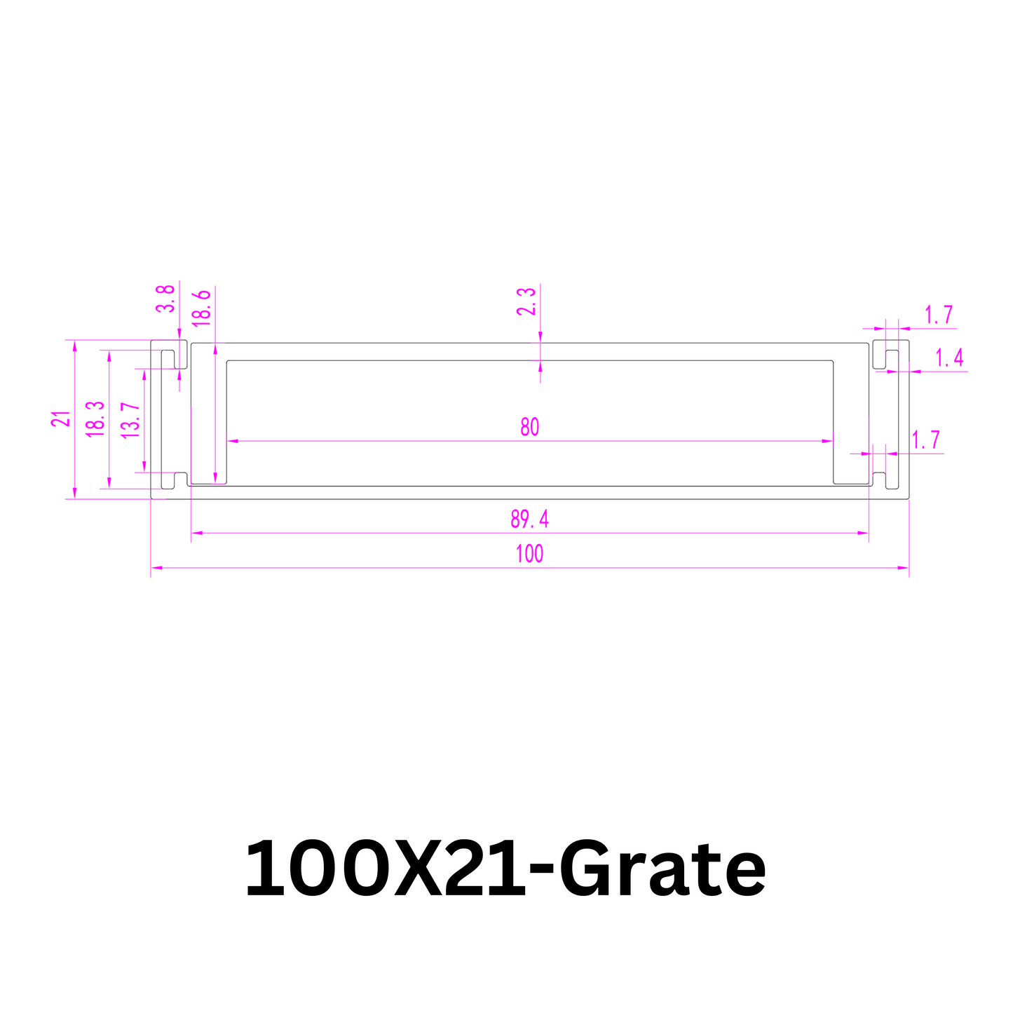 Aluminium Tile Insert Grate | Brushed Silver
