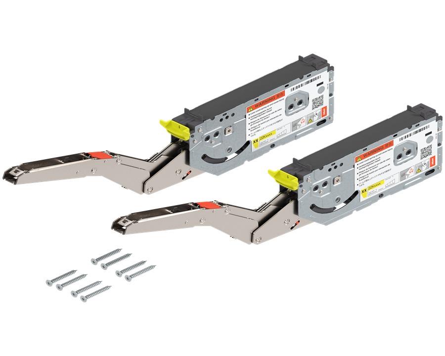 Blum AVENTOS HK top Lift Mechanism Set. Power Factor: 1730 - 5200. Fixing Method: Chipboard Screws with Built in Positioning Template. *Compatible with SERVO-DRIVE* 22K2700 by W&B