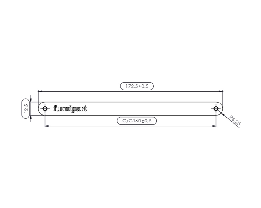 Furnipart D Lite Handle. Finish: Gold. Length: 173mm