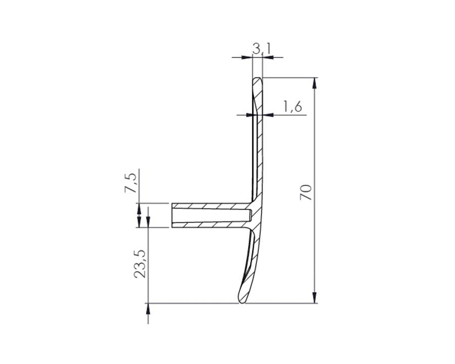 Furnipart Horizon Handle. Finish: Matt Black. Length: 140mm