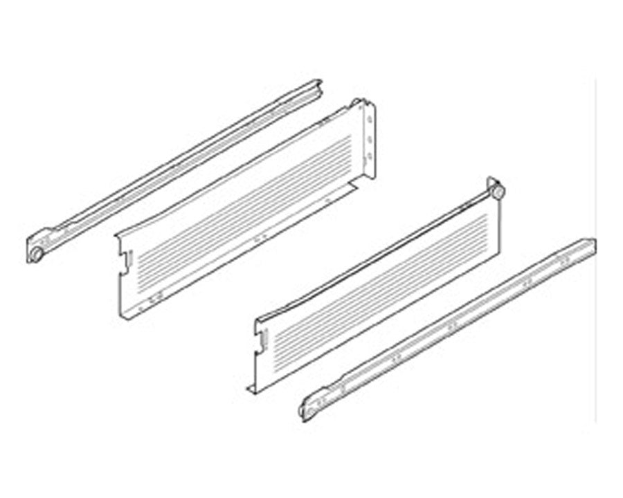 Blum METABOX Side & Runner Set. Single Extension Steel Sides 118mm X 500mm. *Sides And Runners Only* 320K5000C15 by W&B