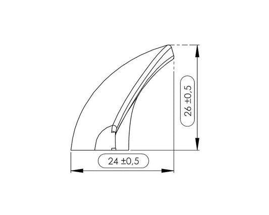 Furnipart Manta Handle. Finish: Walnut Lacquered. Length: 240mm