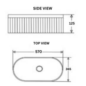 Fluted Wash Basin | Matte White | 570MM