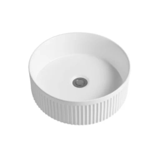 Fluted Wash Basin | Matte White | 410MM