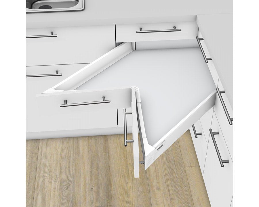 Blum TANDEMBOX antaro SPACE CORNER Drawer M Height 83MM with SYNCHROMOTION 65kg 650mm Silk White with BLUMOTION by W&B