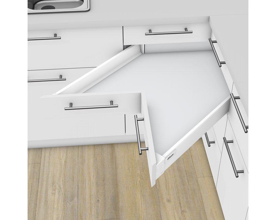 Blum TANDEMBOX antaro SPACE CORNER Drawer M Height 83MM RIGID 65kg 650mm Silk White with BLUMOTION by W&B