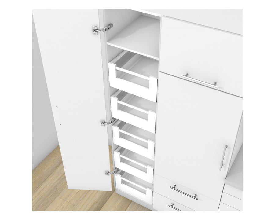 Blum TANDEMBOX Antaro SPACE TOWER Inner Drawers D Height with Metal Design Element 65kg 650mm Silk White with BLUMOTION by W&B