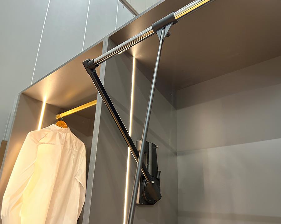 Ambos Double Pull Down Wardrobe Lift Rail in Black. 15kg by W&B