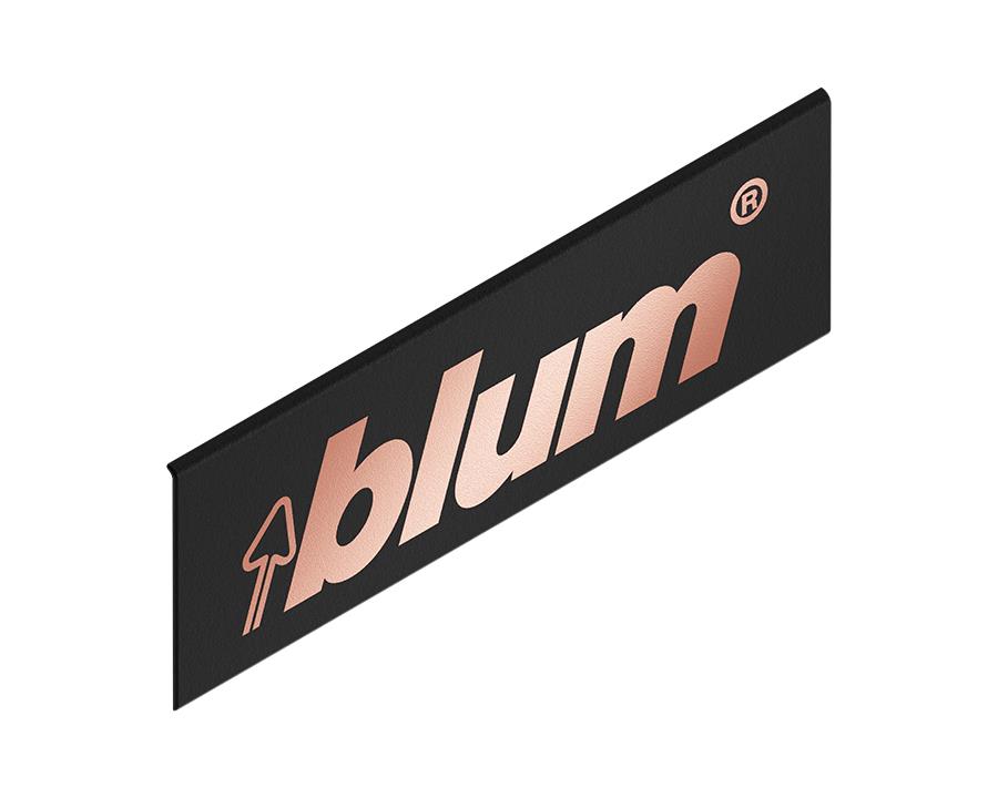 Blum LEGRABOX cover cap external Carbon Black with metallic copper logo ZA7.0700.BLAB by W&B