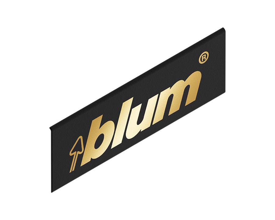 Blum LEGRABOX cover cap external Carbon Black with metallic gold logo ZA7.0700.BLAB by W&B