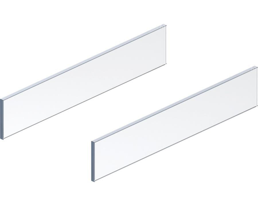 Blum MERIVOBOX BOXCOVER Design Element Clear Glass Sides. Left and Right 450mm by W&B