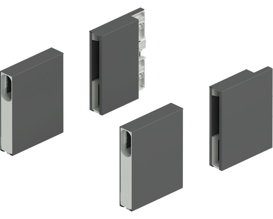 Blum MERIVOBOX BOXCOVER Front and Back Brackets. Left and Right Orion Grey by W&B