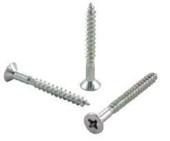 8G x 60mm zinc plated countersunk screws