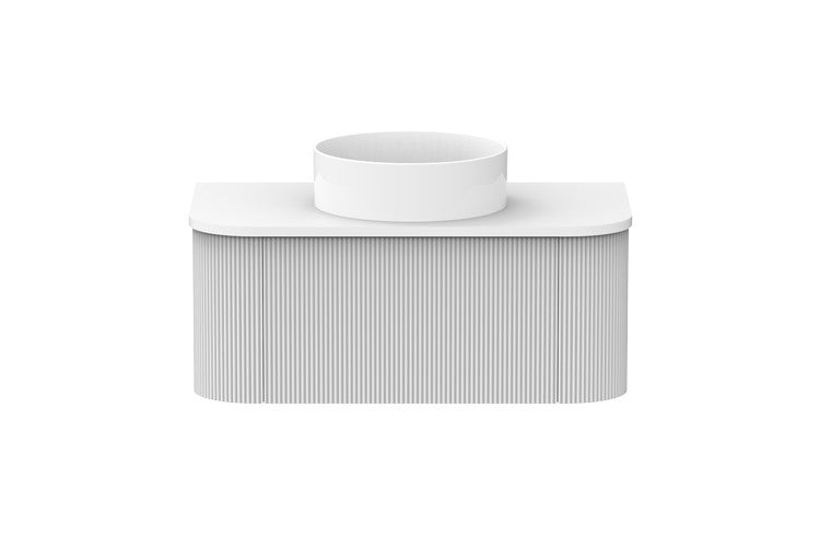 Ultra White Wall Hung Vanity V-Groove