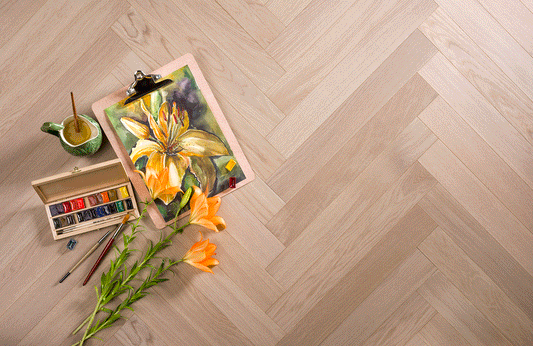 Titanium Buff | Herringbone Engineered Flooring | Coswick