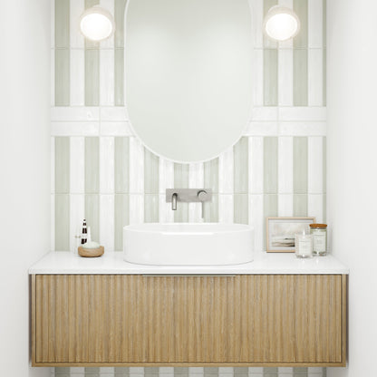 Vanity 1800mm - Wall Hung - Cove Fluted Feature in Oak finish