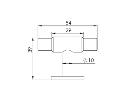 Furnipart Manor T Knob. Finish: Matt Black. Diameter: 30mm