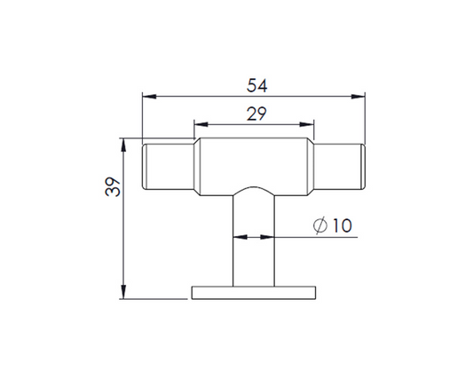 Furnipart Manor T Knob. Finish: Matt Black. Diameter: 30mm