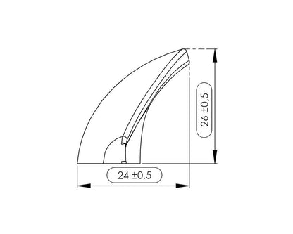 Furnipart Manta Handle. Finish: Walnut Lacquered. Length: 240mm