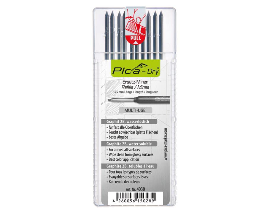 Set of 10 leads of Pica Dry Refills Graphite by W&B