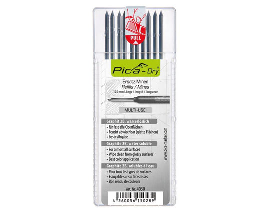 Set of 10 leads of Pica Dry Refills Graphite by W&B