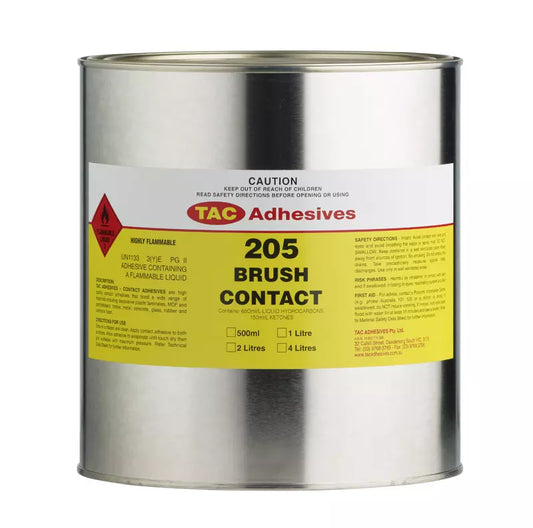 TAC ADHESIVE 205 BRUSH CONTACT 4 LITRES