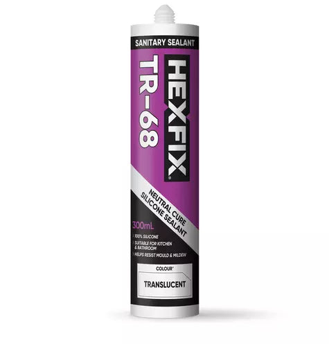 Sanitary Silicone Sealant Translucent 300ML Hexfix TR-68