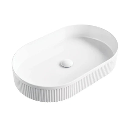 Fluted Wash Basin | Matte White | 570MM