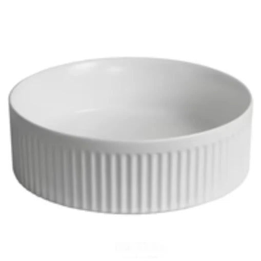 Fluted Wash Basin | Matte White | 410MM
