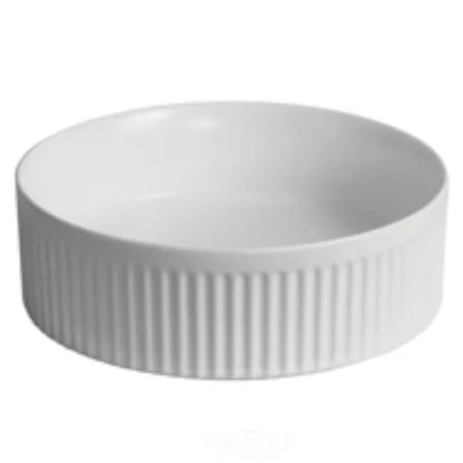 Fluted Wash Basin | Matte White | 410MM
