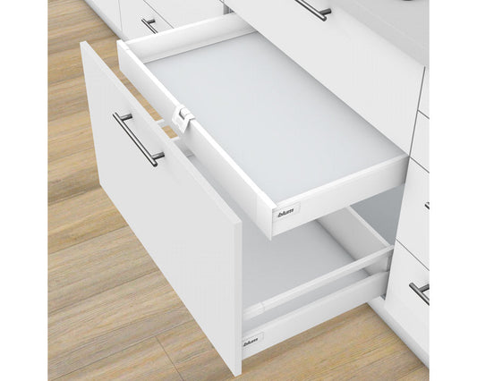 Blum TANDEMBOX antaro with TIP-ON BLUMOTION Inner Drawer M Height 83MM 65kg 650mm Silk White for drawer weight 35-65kg by W&B