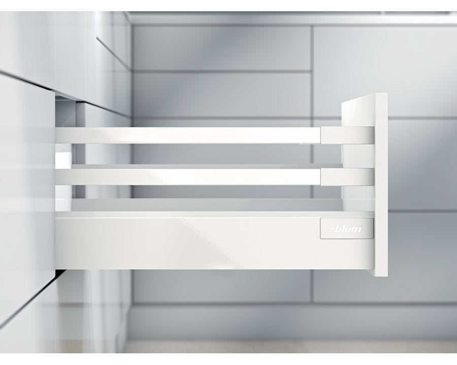Blum TANDEMBOX Antaro High-fronted Drawer D Height 199MM with Double Gallery Rail 65kg 550mm Silk White with BLUMOTION by W&B