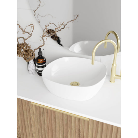 Vanity 1800mm - Wall Hung - Cove Fluted Feature in Oak finish