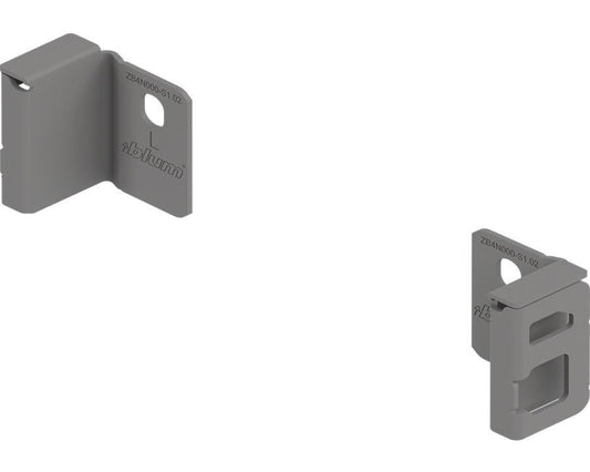 Blum MERIVOBOX Back Fixing Bracket Set N Height Indium Grey by W&B