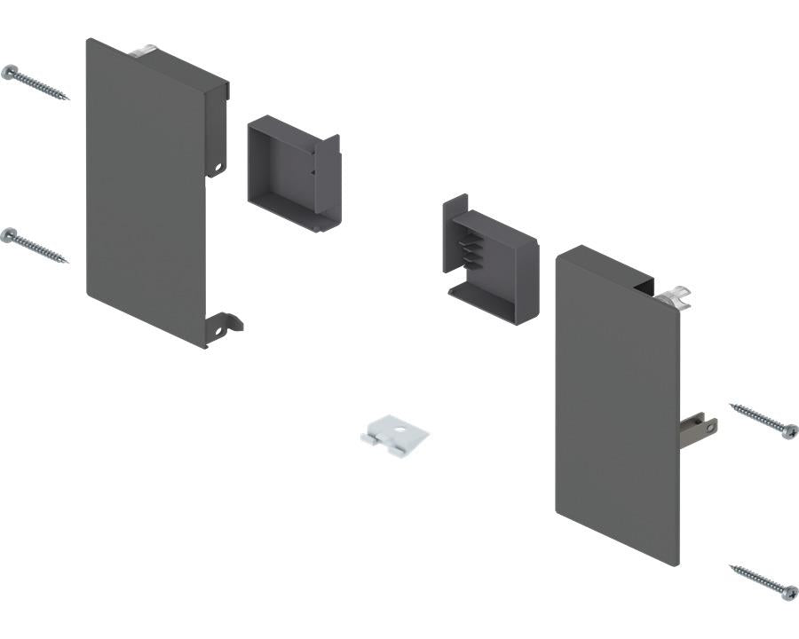 Blum MERIVOBOX Inner Drawer K Height Front Fixing Brackets Orion Grey by W&B