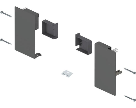 Blum MERIVOBOX Inner Drawer K Height Front Fixing Brackets Orion Grey by W&B