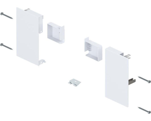 Blum MERIVOBOX Inner Drawer K Height Front Fixing Brackets Silk White by W&B