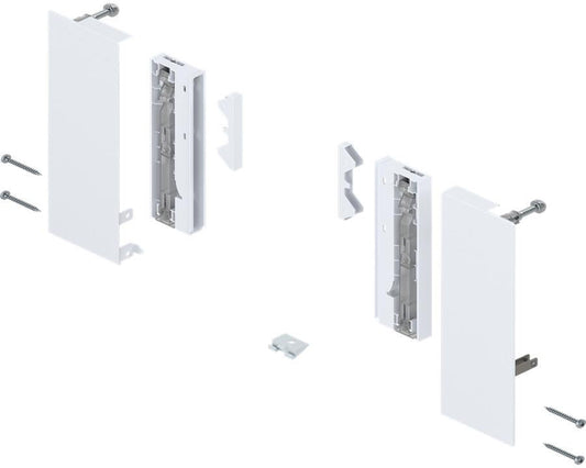 Blum MERIVOBOX Inner Drawer E Height Front Fixing Brackets for Glass Silk White by W&B