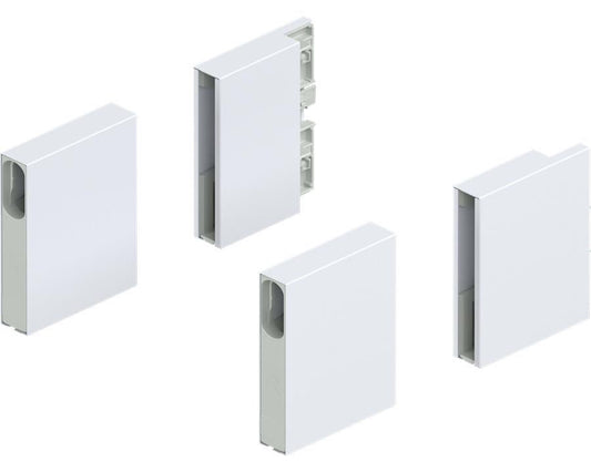 Blum MERIVOBOX BOXCOVER Front and Back Brackets. Left and Right Silk White by W&B