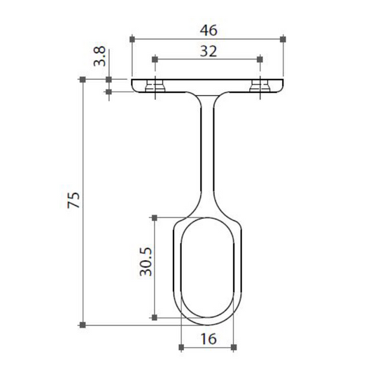 Centre Oval Pillar | 16mm | White