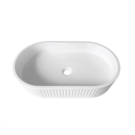 Fluted Wash Basin | Matte White | 570MM