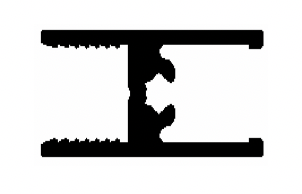 Black Mullion Mid rail - Open rail 12mm